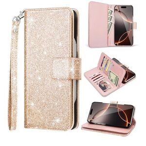 Glittery Gold Phone Wallet Case